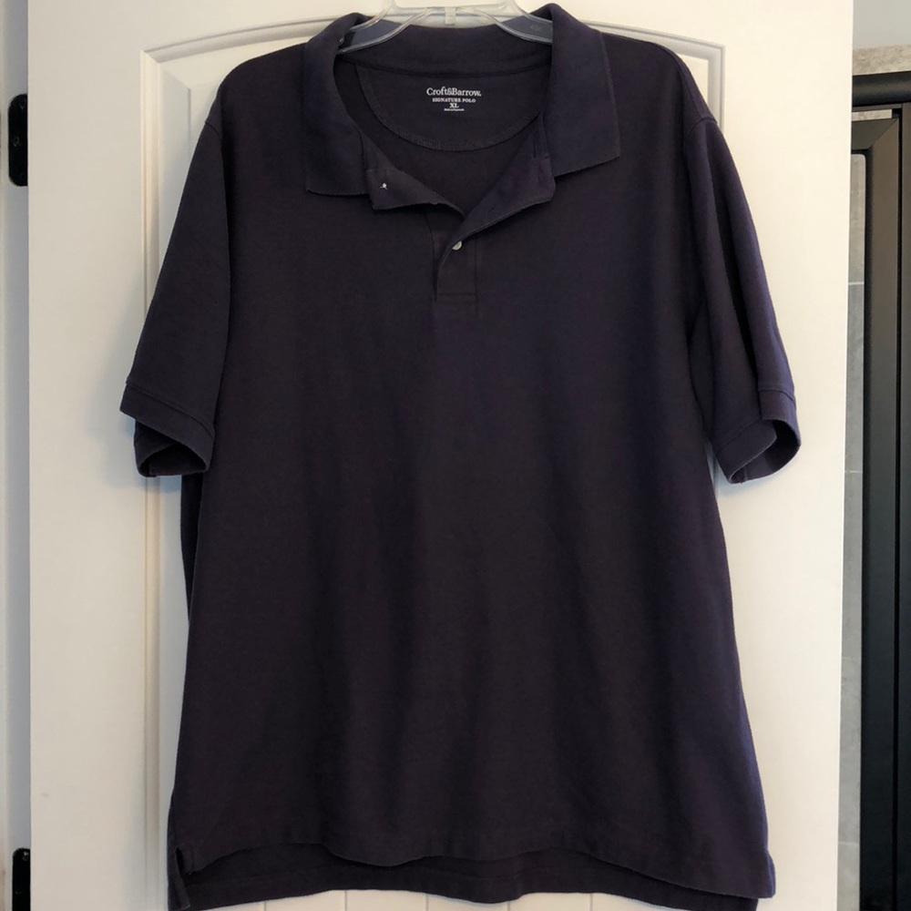 Croft & Barrow Signature Polo Shirt Men's Size XL‎ Dark Purple Short Sleeve Top